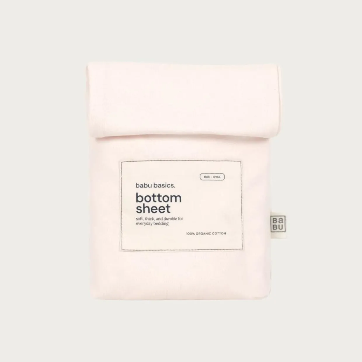 Babu Basics Organic Cotton Bassinet Oval Fitted Sheet - 58 x 72cm