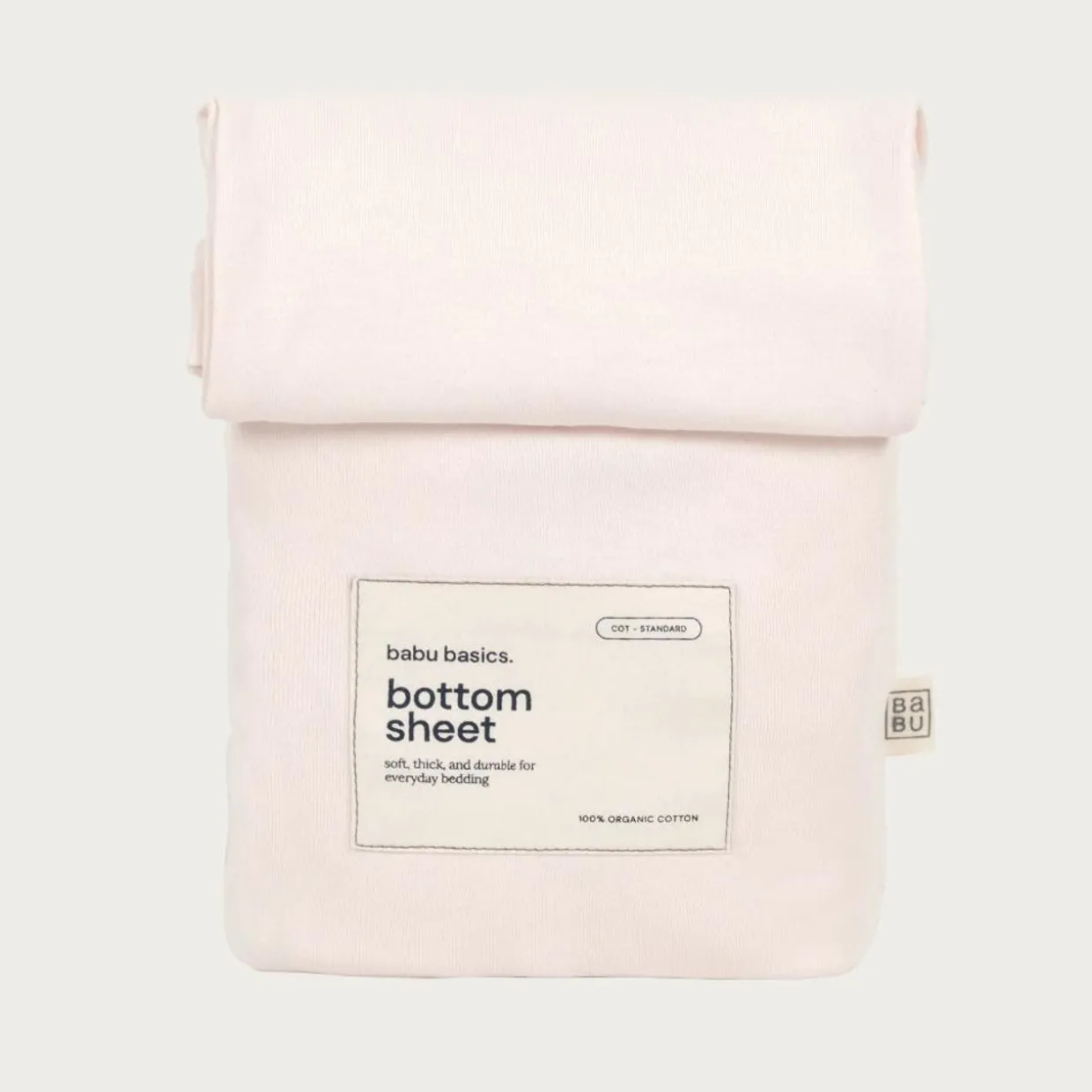 Babu Basics Organic Cotton Cot Fitted Sheet - 70 x 135cm