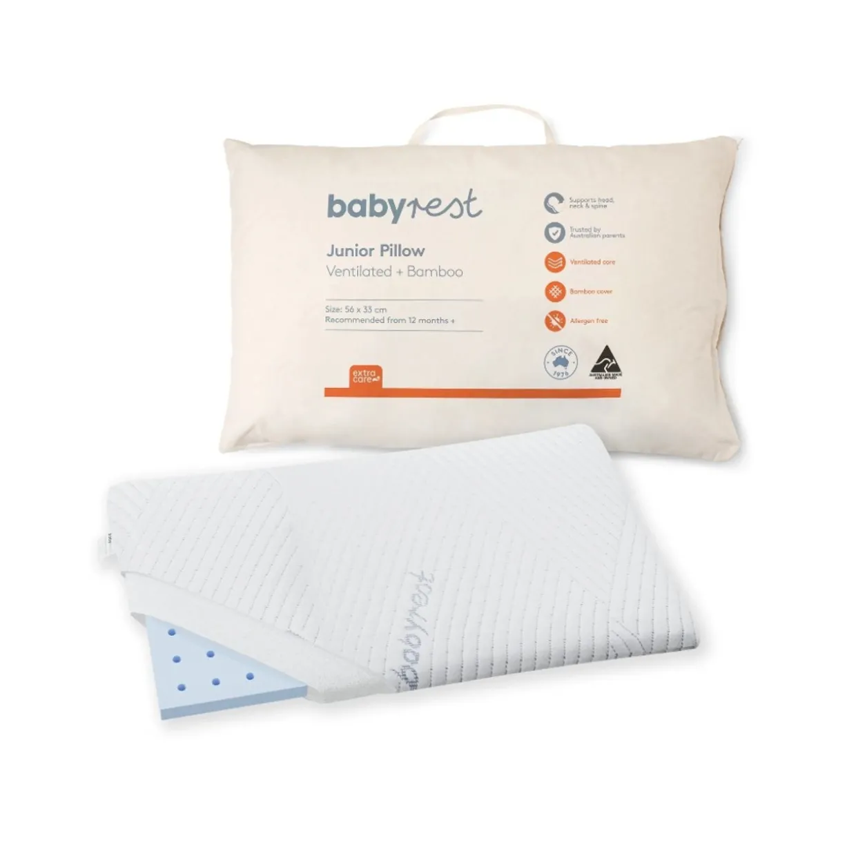 BabyRest Junior Pillow - Ventilated + Bamboo