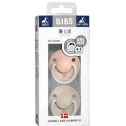 BIBS De Lux Silicone Night Glow Colour Mix 2pk - One Size