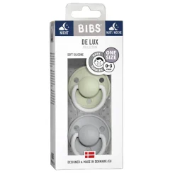 BIBS De Lux Silicone Night Glow Colour Mix 2pk - One Size