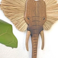 Crane Baby Wooden Elephant Wall Decor - 1pc