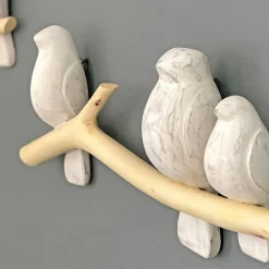 Crane Baby Wooden Perch Wall Decor - 2pc