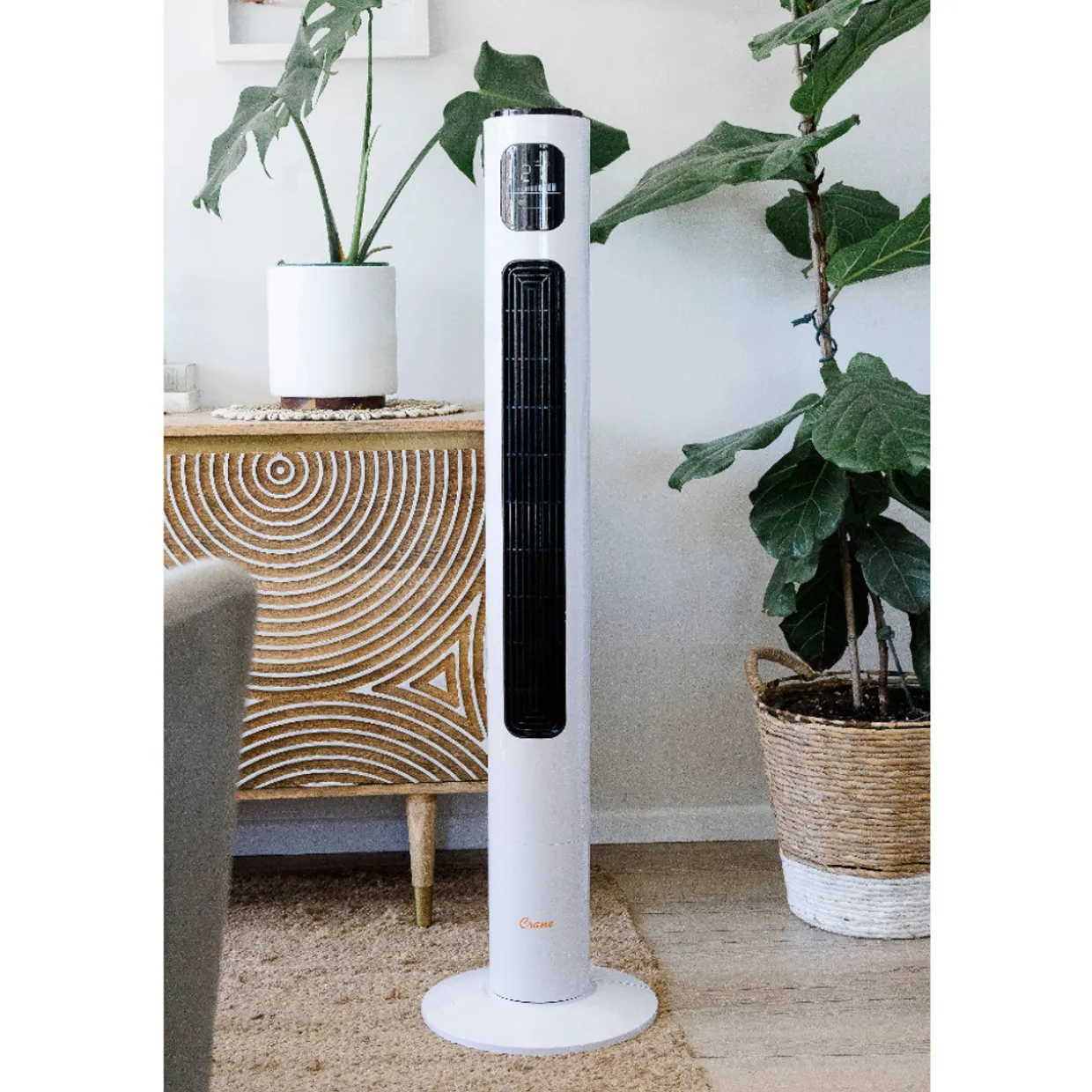 Crane Tower Fan and Air Circulator (116 cm) - White