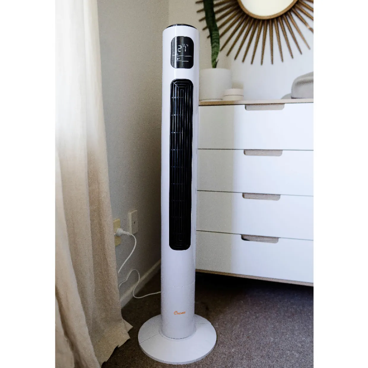 Crane Tower Fan and Air Circulator (116 cm) - White