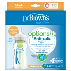 Dr Browns Options+ Baby Bottle - Wide Neck 3 pack