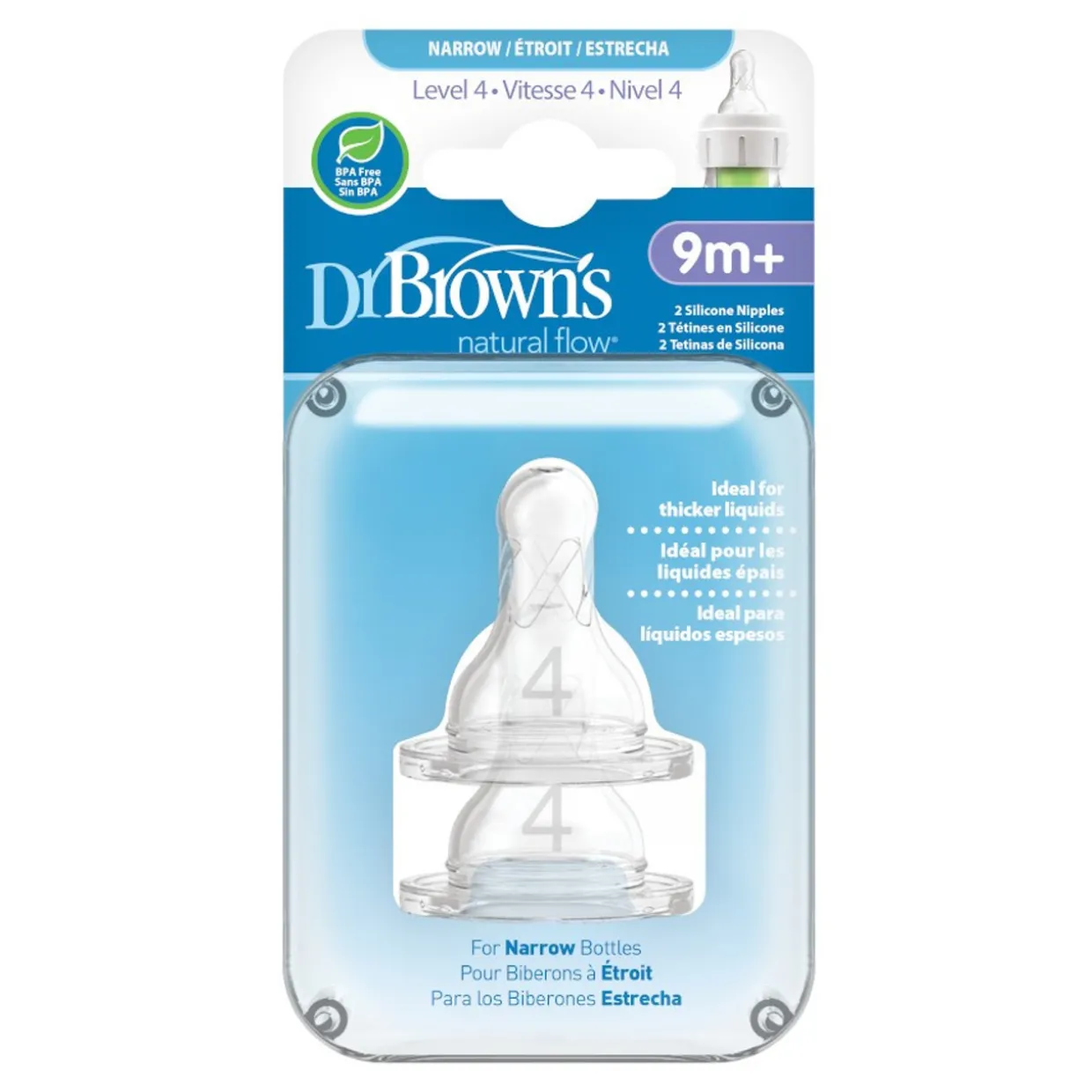Dr Browns Standard (Narrow) Silicone Teats 2 pack