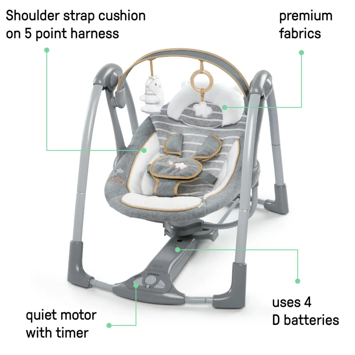 Ingenuity Boutique Collection Swing n Go Portable Swing