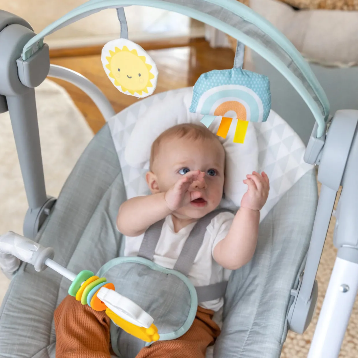 ity by Ingenuity Sun Valley Milestone Baby Swing