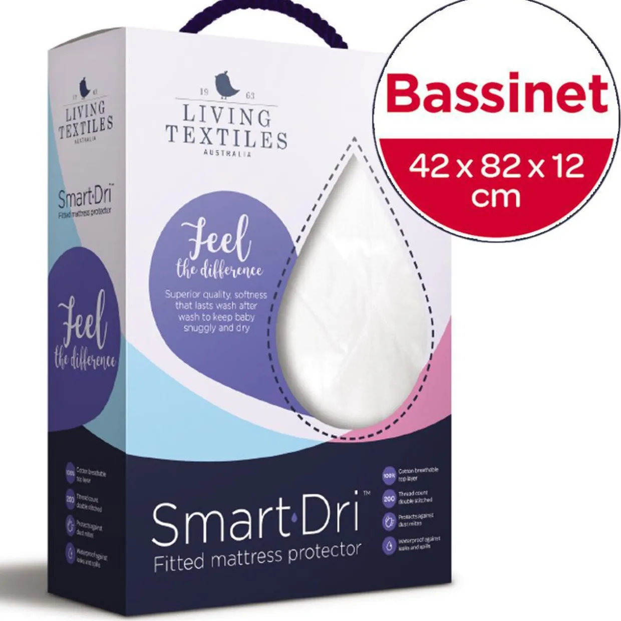 Living Textiles Smart Dri Bassinet Mattress Protector