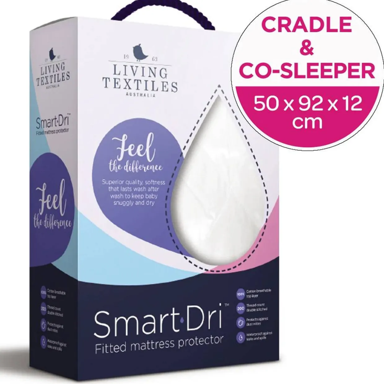 Living Textiles Smart Dri Bassinet Mattress Protector