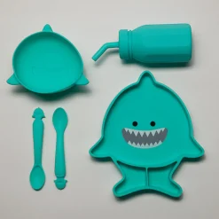Melii Silicone 5 Piece Feeding Gift Set - Shark