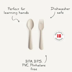 Mushie Dinnerware Fork & Spoon Set