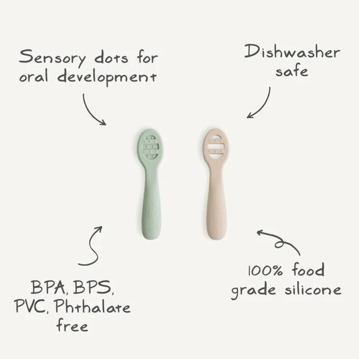 Mushie First Feeding Baby Spoons 2pk