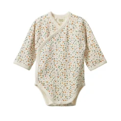 Nature Baby Long Sleeve Cotton Kimono Bodysuit
