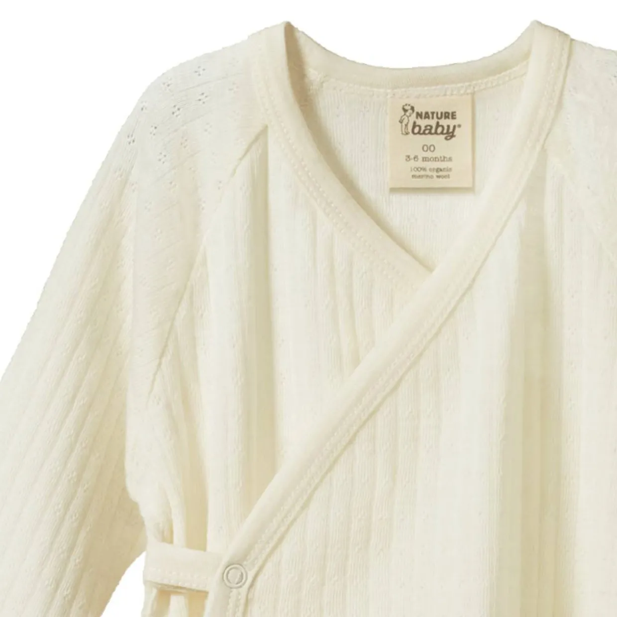 Nature Baby Merino Kimono Pointelle Stretch & Grow