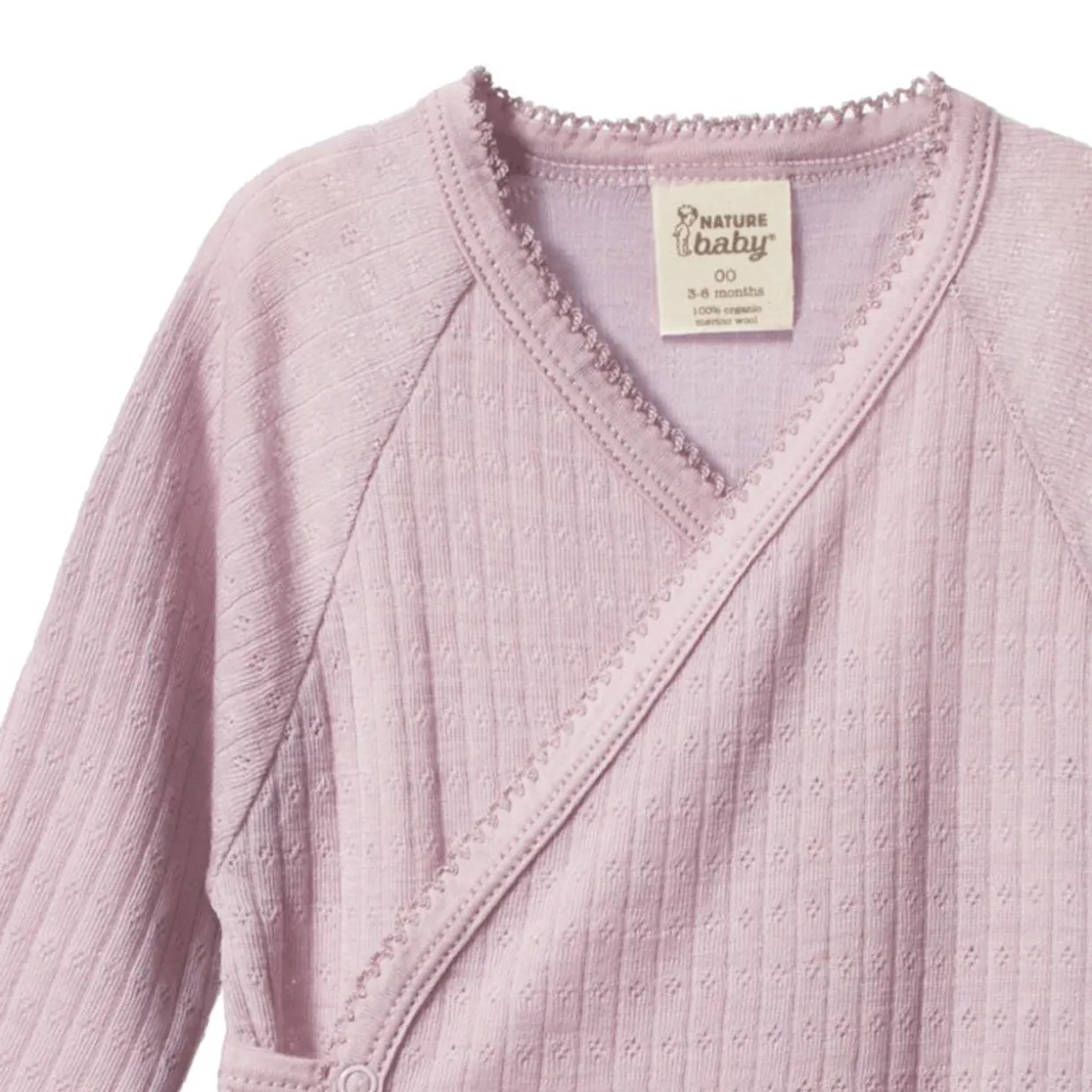 Nature Baby Merino Kimono Pointelle Stretch & Grow