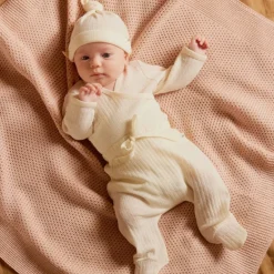 Nature Baby Merino Pointelle Footed Romper