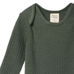 Nature Baby Merino Pointelle Long Sleeve Bodysuit