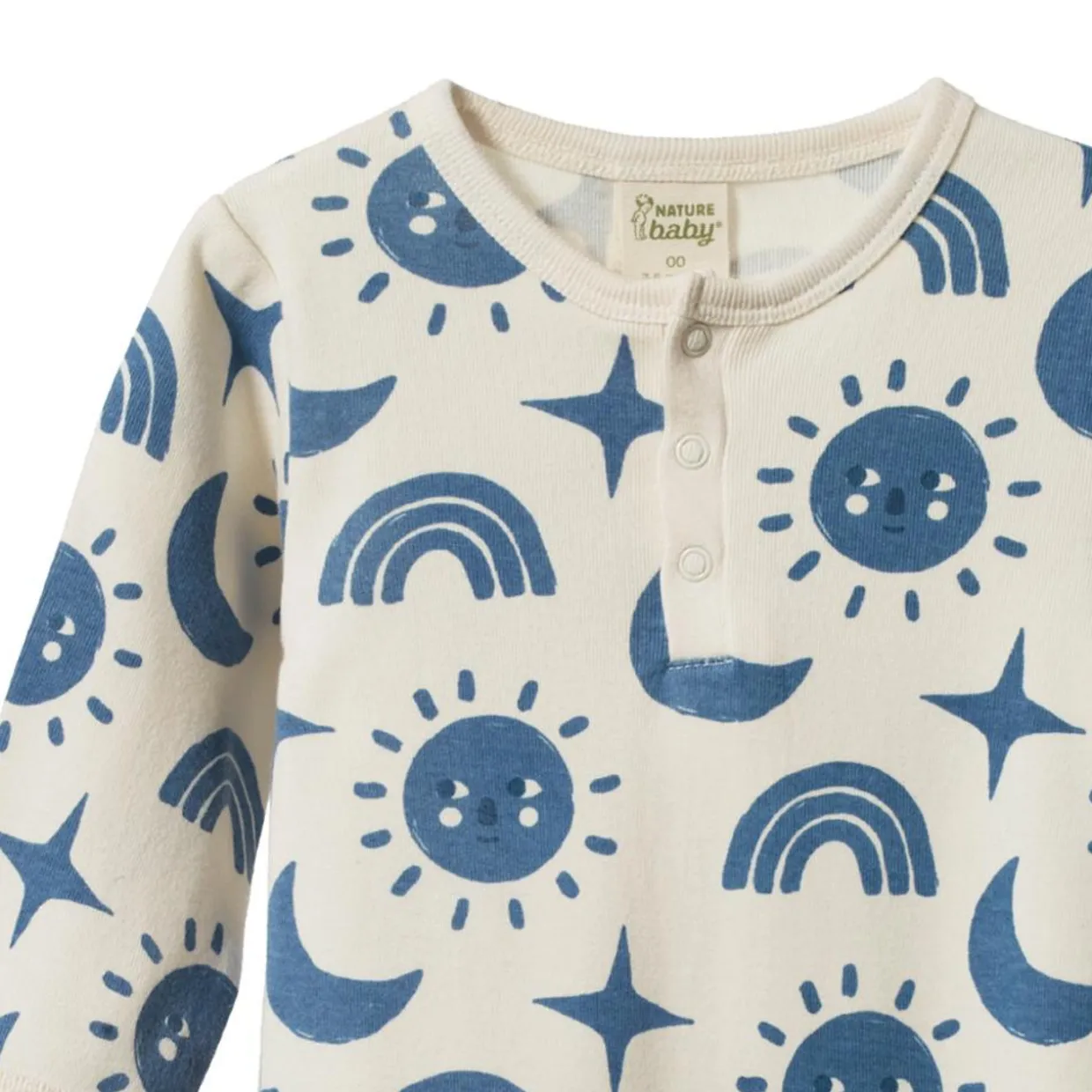 Nature Baby Organic Cotton Henley Pyjama Suit