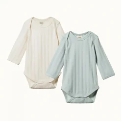 Nature Baby Organic Cotton Derby Rib Bodysuit - 2 pack