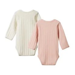 Nature Baby Organic Cotton Derby Rib Bodysuit - 2 pack