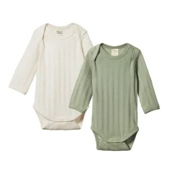 Nature Baby Organic Cotton Derby Rib Bodysuit - 2 pack