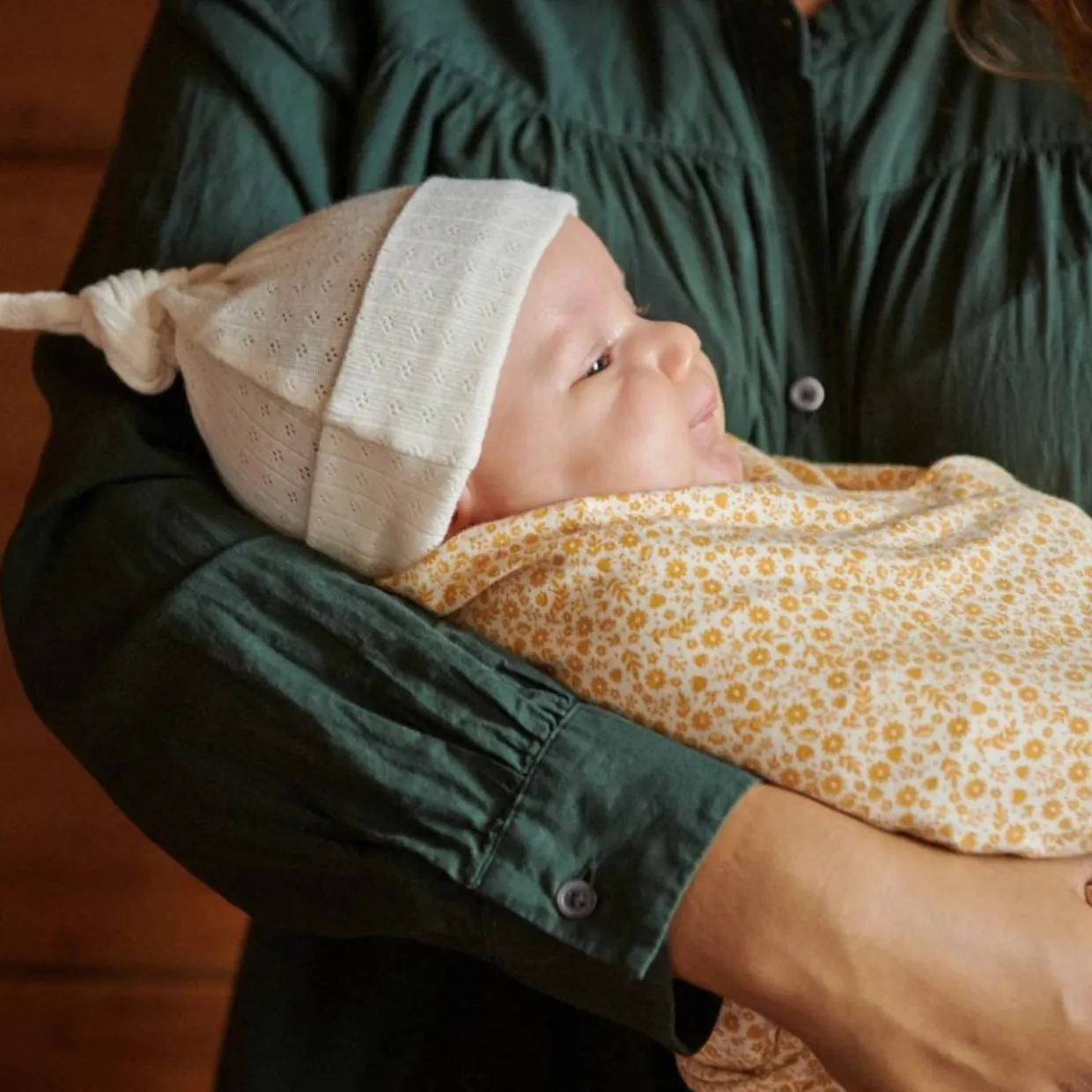 Nature Baby Pointelle Knotted Beanie