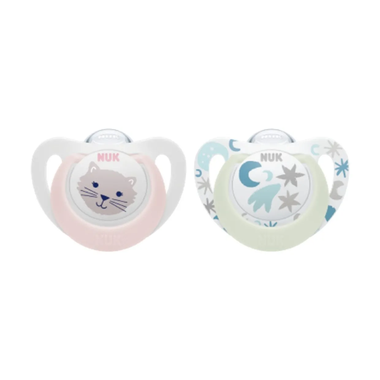 Nuk Star Day & Night Silicone Soothers