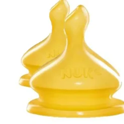 NUK Wide Neck Latex Teat - Small Hole - 2pk