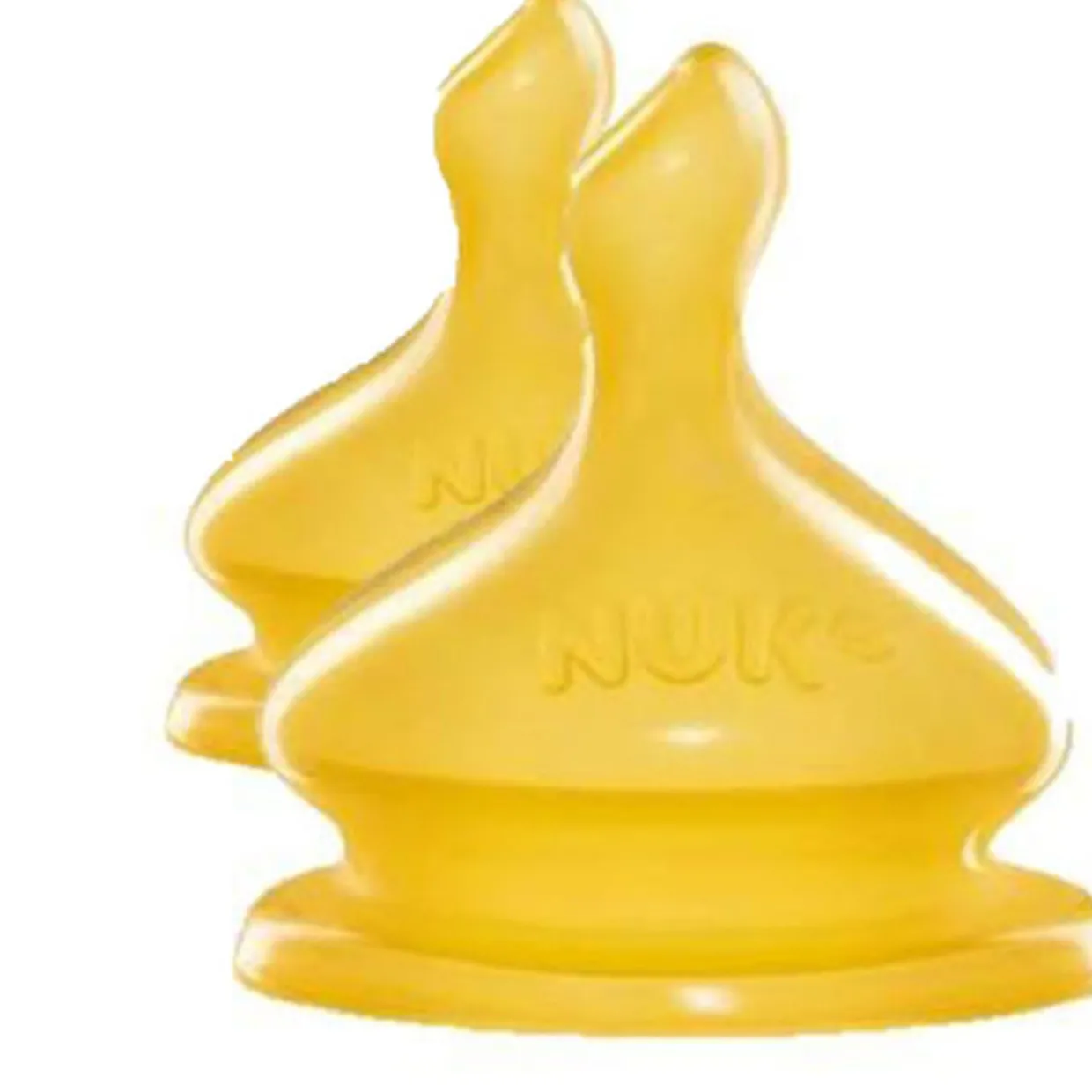 NUK Wide Neck Latex Teat - Small Hole - 2pk
