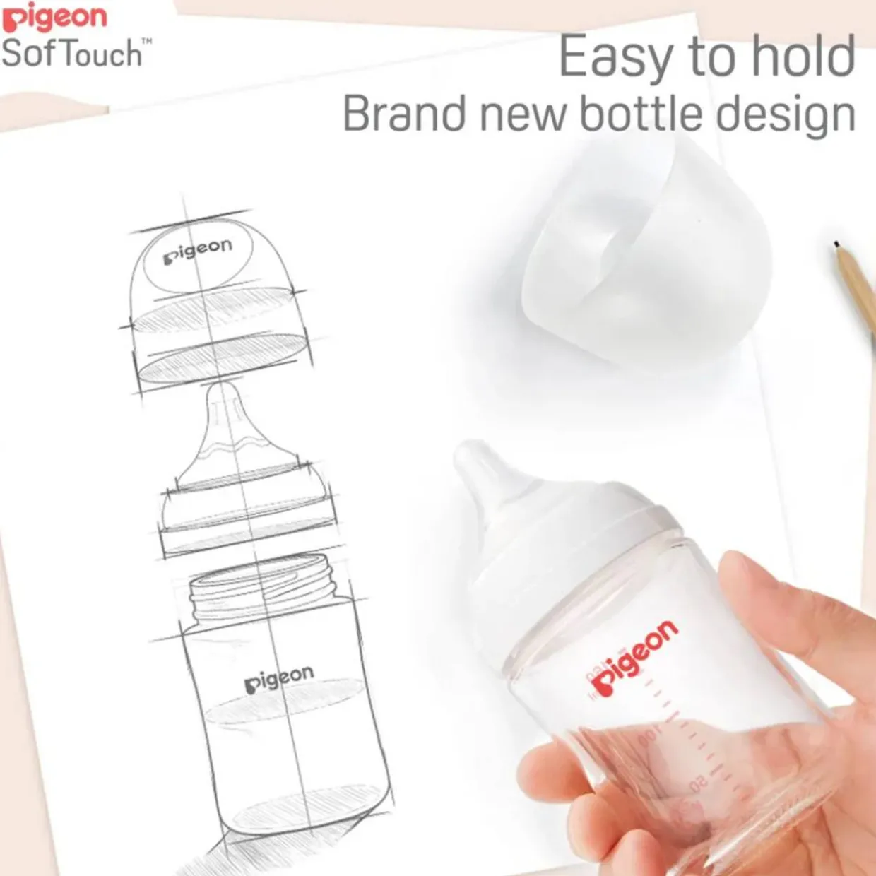 Pigeon SoftTouch Wide Neck Bottle PP