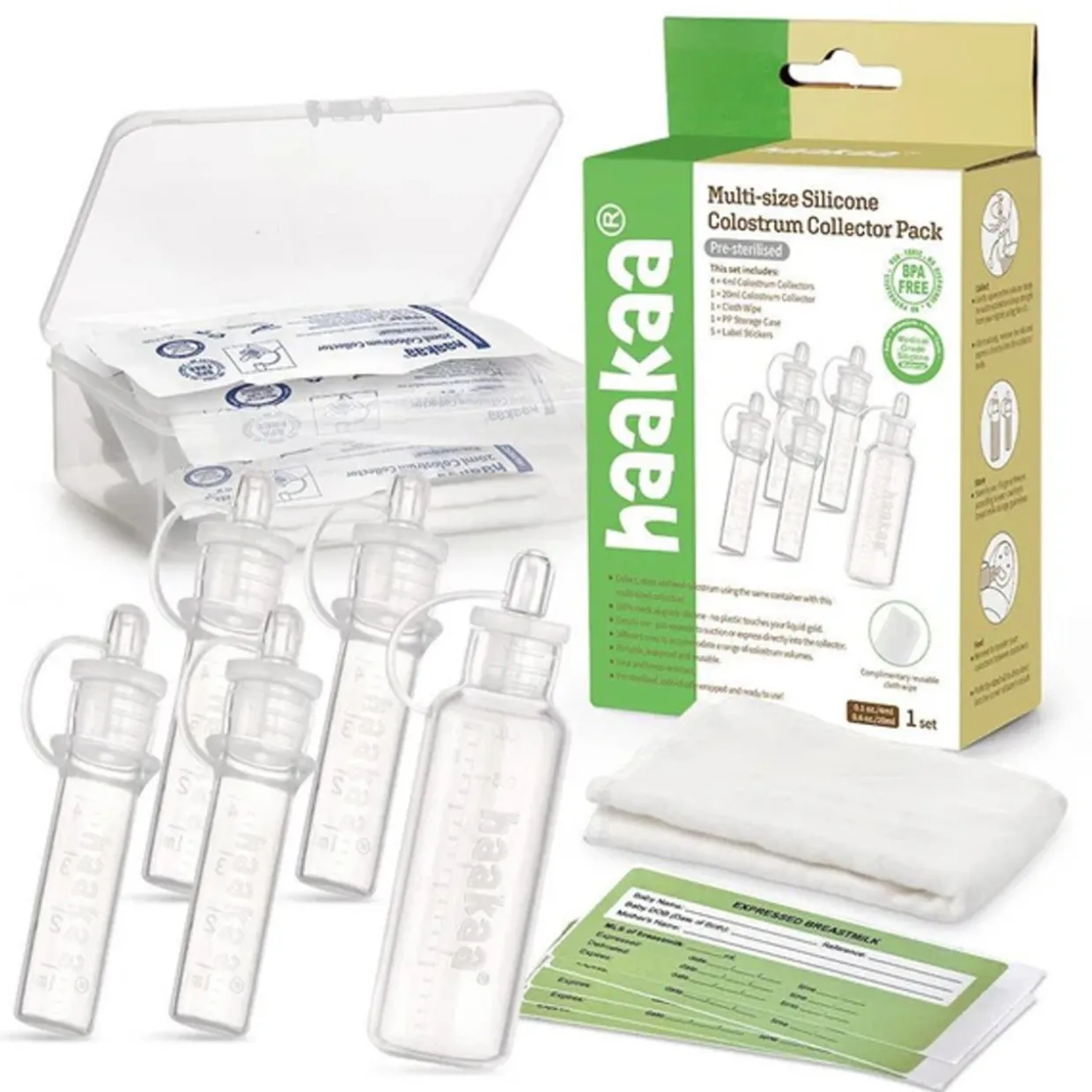 Pre-Sterilised Multi-Size Silicone Colostrum Collector Pack