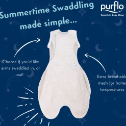 Purflo Swaddle to Sleep Bag - Lightweight 0.5 tog