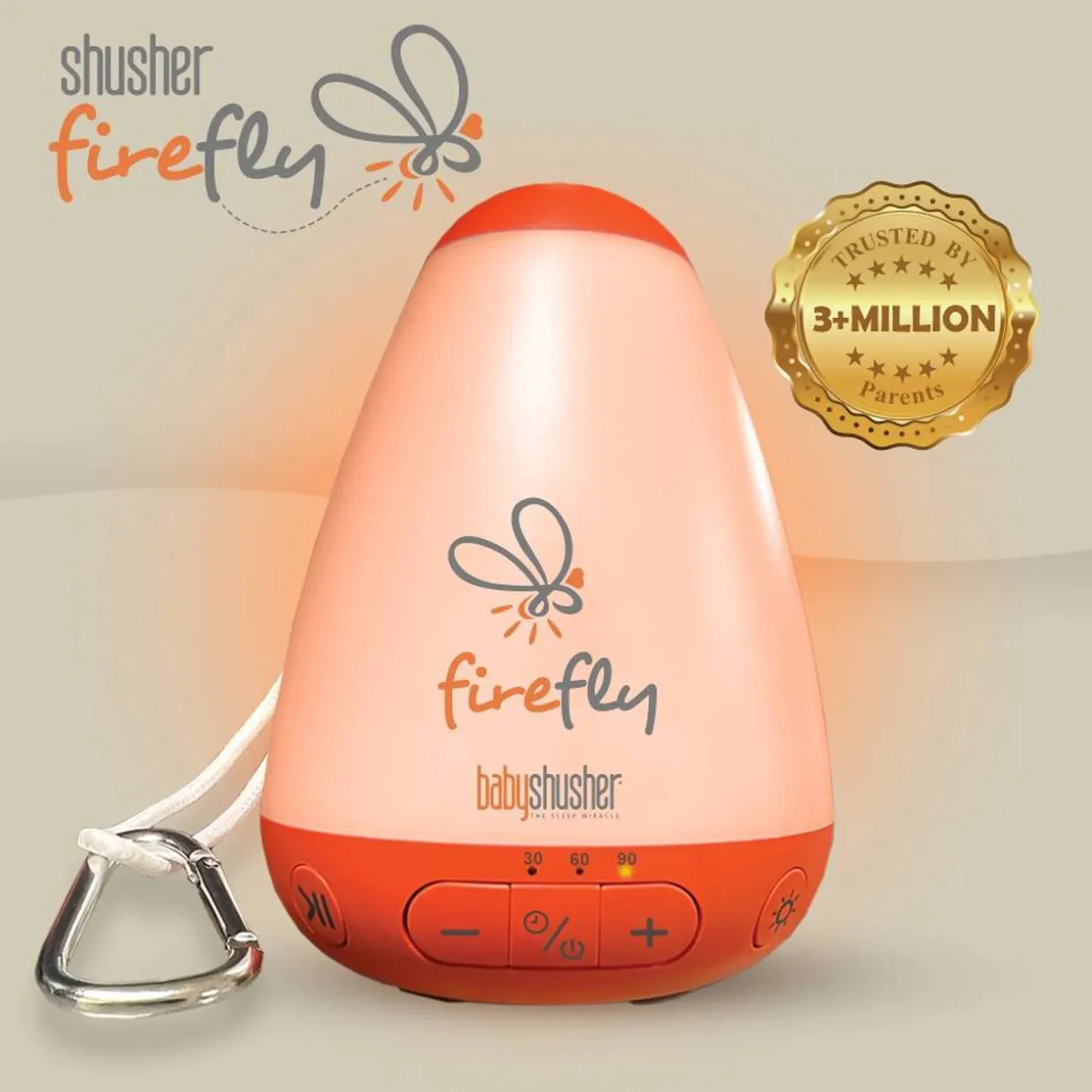 Shusher Firefly by Baby Shusher - Rechargeable Baby Sleep Soother / Portable Sound Machine