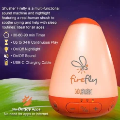 Shusher Firefly by Baby Shusher - Rechargeable Baby Sleep Soother / Portable Sound Machine