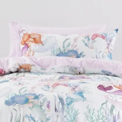 Squiggles Cotton Duvet Cover Set - Mermaid Lagoon