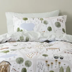 Squiggles Cotton Duvet Cover Set - On the Farm