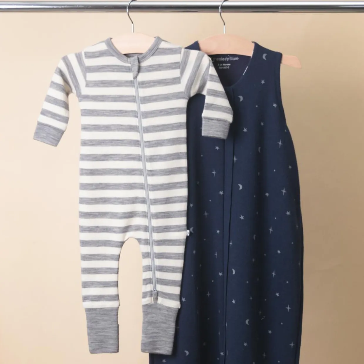 The Sleep Store Merino Zipsuit with Grippy Soles