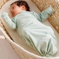 The Sleep Store Organic Cotton Pointelle Drawstring Baby Gown