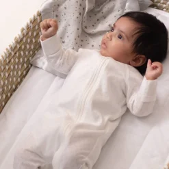 The Sleep Store Organic Cotton Pointelle Footed Zipsuit