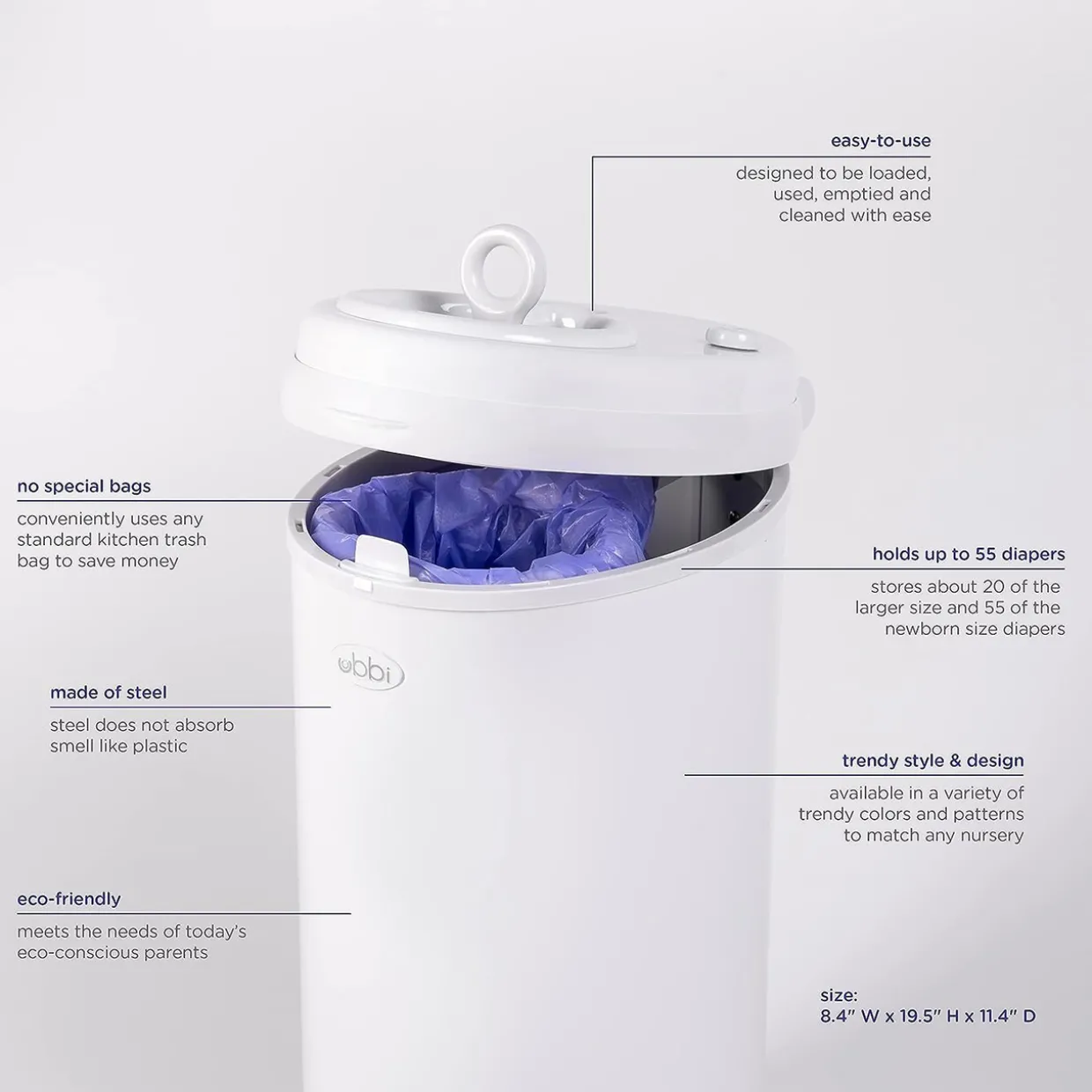 Ubbi Steel Nappy Bin