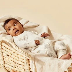 Wilson & Frenchy Organic Pointelle Zipsuit with Feet