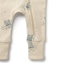 Wilson & Frenchy Organic Pointelle Zipsuit with Feet