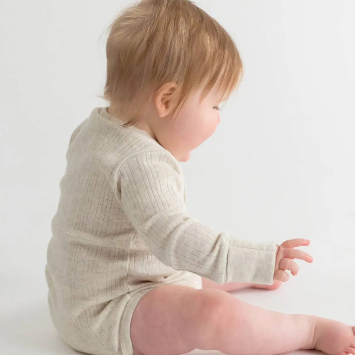 Woolbabe Merino/Organic Cotton Long Sleeve Henley Bodysuit - Daydream Collection