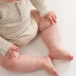 Woolbabe Merino/Organic Cotton Long Sleeve Henley Bodysuit - Daydream Collection