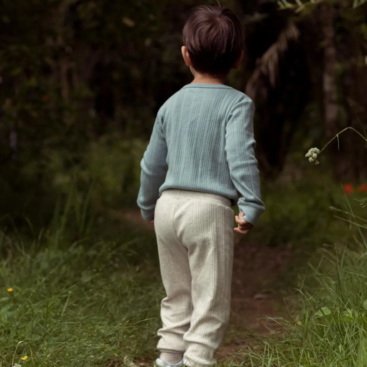 Woolbabe Merino/Organic Cotton Long Sleeve Henley Bodysuit - Daydream Collection