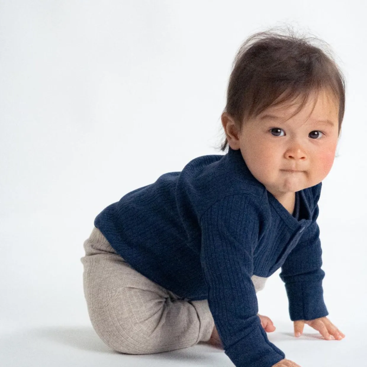 Woolbabe Merino/Organic Cotton Long Sleeve Henley Bodysuit - Daydream Collection