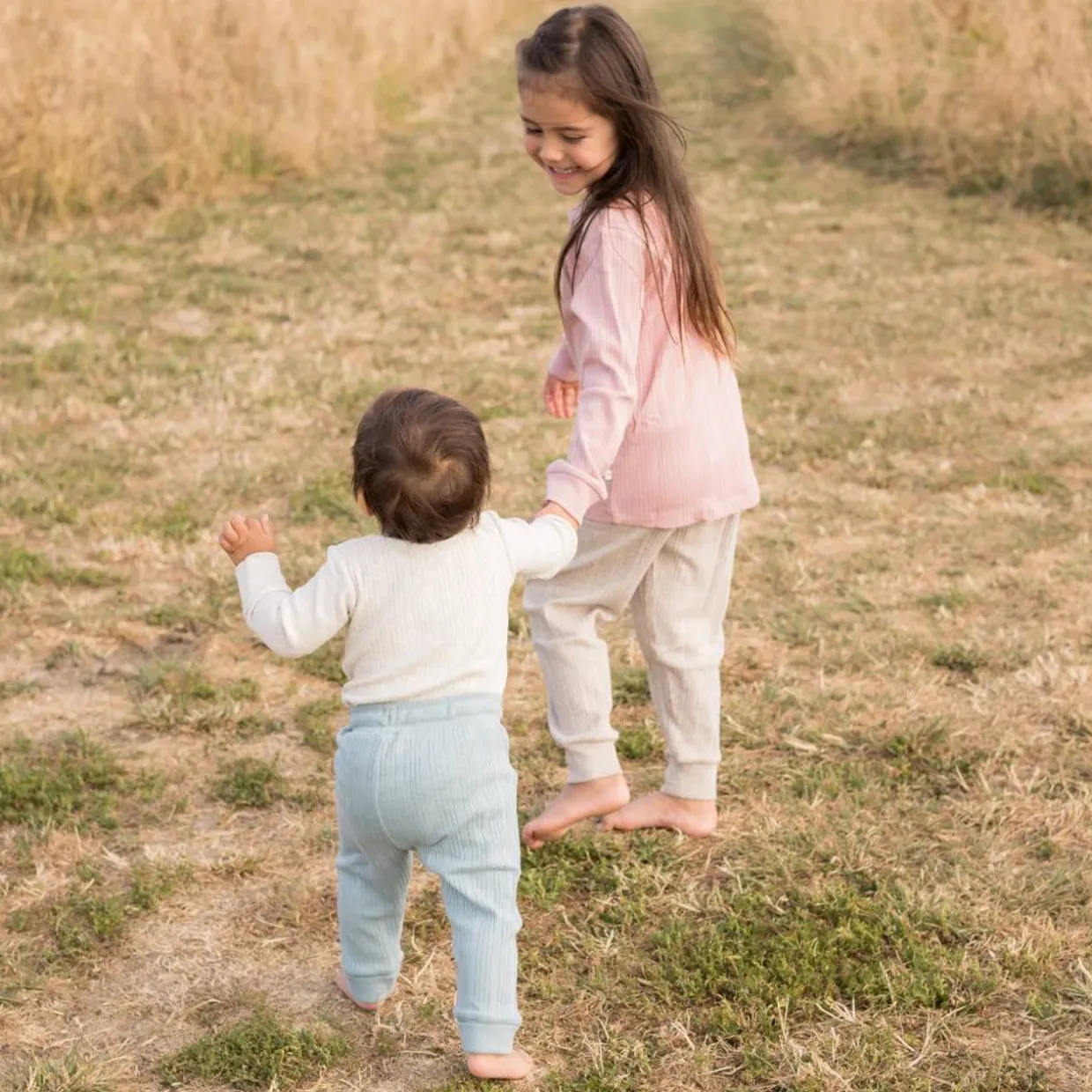 Woolbabe Merino/Organic Cotton Long Sleeve Henley Top - Daydream Collection