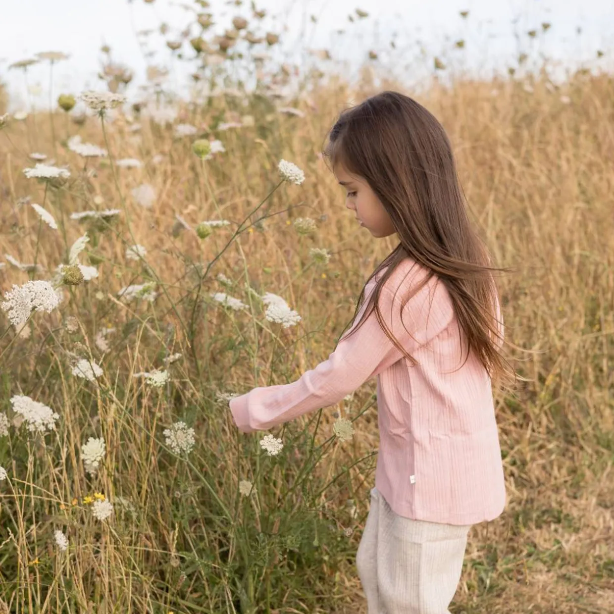 Woolbabe Merino/Organic Cotton Long Sleeve Henley Top - Daydream Collection